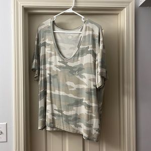 This camo top is extremely soft & comfortable, size large & has never been worn